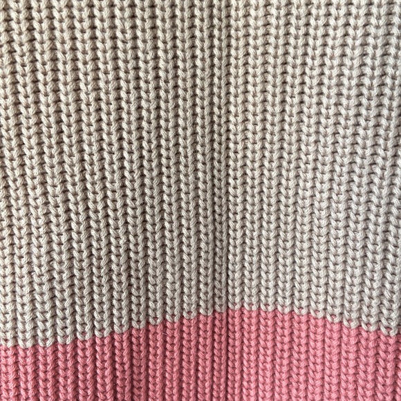 525, tan and pink 100%cotton XS cropped knit sweater - Picture 4 of 11